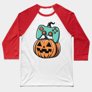 Halloween Jack O Lantern Gamer Boys Kids Men Funny Halloween Baseball T-Shirt